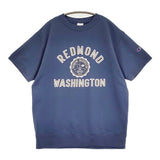 Champion 新品 フレンチテリー 半袖プリントスウェットシャツ XL 定価6490円 スウェット 26SS ダークブルー レディース チャンピオン【中古】6-0505S♪