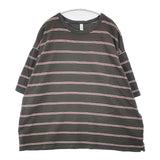 prit マルチボーダー コットン 製品洗い 半袖Ｔシャツ カットソー グレー レディース プリット【中古】6-0702S∞