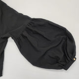 PLST 未使用 ドロップパフスリーブブラウス 12-2308004 ブラウス シャツ ブラック レディース プラステ【中古】6-0812M∞