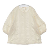 SM2 Samansa Mos2 blue 新品 7分袖花ジャカードプルオーバー サイズF Ｔシャツ カットソー キナリ レディース サマンサモスモスブルー【中古】6-0728M△