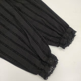 TSUHARU by Samansa Mos2 SM2 新品 綿ウールモールストライプ ブラウス シャツ ブラック レディース ツハルバイ サマンサモスモス【中古】6-0812M∞