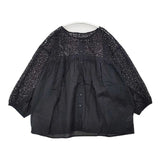 SM2 Samansa Mos2 新品 接触冷感 吸水速乾 おめかしレース ブラウス シャツ ブラック レディース サマンサモスモス【中古】6-0812M∞