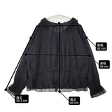 SM2 Samansa Mos2 新品 kazumiさんコラボ 2way フリルカラーチュール ブラウス シャツ ブラック レディース サマンサモスモス【中古】6-0812M∞