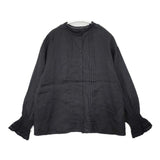 SM2 Samansa Mos2 新品 kazumiさんコラボ レース 刺繍 リネン ブラウス シャツ ブラック レディース サマンサモスモス【中古】6-0812M∞