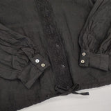 nest Robe リネン レース 01153-1187 ブラウス シャツ ブラック レディース ネストローブ【中古】6-0812M∞