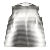 PLST 未使用品 シルケットテンジクノースリーブT 12-0201119 サイズM カットソー ホワイト ブラック レディース プラステ【中古】6-0514S♪