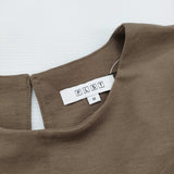 PLST 未使用品 ショルダータックTシャツ 12-1201185 サイズM ノースリーブ カットソー ブラウン レディース プラステ【中古】6-0514S♪