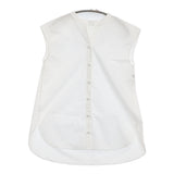 PLST 新品 パールボタンVネックフレンチスリーブシャツ サイズM ブラウス シャツ ホワイト レディース プラステ【中古】6-0514S♪