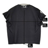 PLST 新品 レーヨンナイロンフリルスリーブセーター（半袖） 定価6990円 ニット ブラック レディース プラステ【中古】6-0514S♪