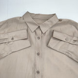 PLST 新品 シアーシャツ（長袖） 定価9990円 サイズM ブラウス 長袖シャツ ベージュ レディース プラステ【中古】6-0728M△