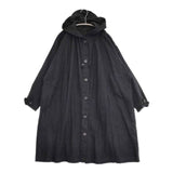 nest Robe 01153-1182 リネン フード コート ブラック レディース ネストローブ【中古】6-0617M∞
