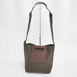 MANUFACTURED BY Sailor's マニファクチュアードバイセイラーズ nest Robe購入 キャンバス ショルダーバッグ カーキ レディース【中古】6-0705G∞