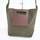 MANUFACTURED BY Sailor's マニファクチュアードバイセイラーズ nest Robe購入 キャンバス ショルダーバッグ カーキ レディース【中古】6-0705G∞