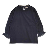 SM2 Samansa Mos2 新品 ボリューム袖レースカットソー KOW-1211622 長袖Ｔシャツ カットソー ロンＴ ネイビー レディース サマンサモスモス【中古】6-0722M∞