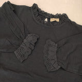 SM2 Samansa Mos2 新品 ボリューム袖レースカットソー KOW-1211622 長袖Ｔシャツ カットソー ロンＴ ネイビー レディース サマンサモスモス【中古】6-0722M∞