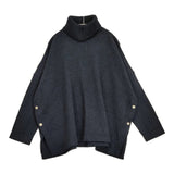 45R/45rpm シェットランドカシミヤのオフタートル 定価126500円 セーター ニット 24AW ネイビー レディース フォーティーファイブアールピーエム【中古】6-0825T♪