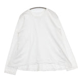 45R/45rpm スーピマ天竺のフレアTシャツ 定価25300円 長袖Ｔシャツ カットソー ロンＴ ホワイト レディース フォーティーファイブアールピーエム【中古】6-0617M∞