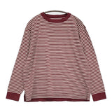 45R/45rpm スーピマ天竺の908オーシャンTシャツ ボーダーカットソー 定価29700円 長袖Ｔシャツ カットソー ロンＴ レッド ホワイト レディース フォーティーファイブアールピーエム【中古】6-0509M♪