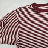 45R/45rpm スーピマ天竺の908オーシャンTシャツ ボーダーカットソー 定価29700円 長袖Ｔシャツ カットソー ロンＴ レッド ホワイト レディース フォーティーファイブアールピーエム【中古】6-0509M♪