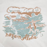 45R/45rpm HAYAMALOHA 908 45星Tシャツ サイズ4 葉山 アロハ 半袖カットソー ホワイト メンズ フォーティーファイブアールピーエム【中古】6-0526S♪