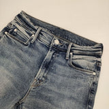 mother THE MID RISE DAZZLER ANKLE 加工デニム ストレッチ デニムパンツ ライトブルー レディース マザー【中古】6-0720G∞