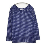45R/45rpm ギマニットドットプリントTシャツ 定価37400円 水玉 長袖Ｔシャツ カットソー ロンＴ ネイビー レディース フォーティーファイブアールピーエム【中古】6-0722M∞