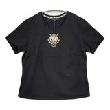 BURBERRY 刺繍ロゴ 三陽商会 FAB06-006-09 サイズ5 ストレッチ 半袖Ｔシャツ カットソー ブラック レディース バーバリー【中古】6-0514S♪