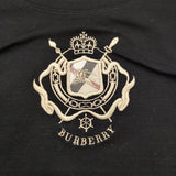 BURBERRY 刺繍ロゴ 三陽商会 FAB06-006-09 サイズ5 ストレッチ 半袖Ｔシャツ カットソー ブラック レディース バーバリー【中古】6-0514S♪