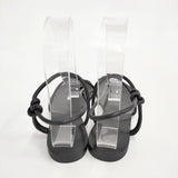 LAOCOONTE ラオコンテ アンクルストラップ 37サイズ スペイン製 フラット サンダル ブラック レディース【中古】6-0518S◎