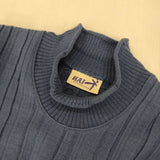 HAI SPORTING GEAR ISSEY MIYAKE イッセイミヤケ ウールハイネック セーター ニット 80s 90s ブルー レディース ハイスポーティングギア【中古】6-0722M∞