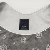 mina perhonen gemma xs3619 サイズ36 刺繍 コットンシルク ノースリーブ ワンピース グレー ホワイト レディース ミナペルホネン【中古】6-0509S♪