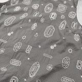 mina perhonen gemma xs3619 サイズ36 刺繍 コットンシルク ノースリーブ ワンピース グレー ホワイト レディース ミナペルホネン【中古】6-0509S♪