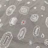 mina perhonen gemma xs3619 サイズ36 刺繍 コットンシルク ノースリーブ ワンピース グレー ホワイト レディース ミナペルホネン【中古】6-0509S♪