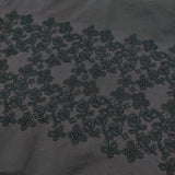 mina perhonen flower cake dr1033 サイズ36 刺繍 七分袖 シルクコットン ブラウス シャツ ブラック レディース ミナペルホネン【中古】6-0509M♪