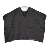 Gauze# コットンシルク レイヤード G505 定価11000円 Vネック ブラウス シャツ ブラック レディース ガーゼ【中古】6-0514S♪