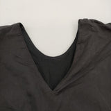 Gauze# コットンシルク レイヤード G505 定価11000円 Vネック ブラウス シャツ ブラック レディース ガーゼ【中古】6-0514S♪