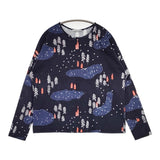 mina perhonen forest village aaa8686 サイズ40 長袖Ｔシャツ カットソー ロンＴ 22AW ネイビー レディース ミナペルホネン【中古】6-0619M♪