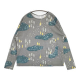 mina perhonen forest village aaa8686 サイズ40 長袖Ｔシャツ カットソー ロンＴ 22AW グレー レディース ミナペルホネン【中古】6-0619M♪