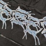 mina perhonen papurikko ギャザースカート 刺繍 ads5409 サイズ40 ロングスカート 25SS ブラック ライトブルー レディース ミナペルホネン【中古】6-0505M♪