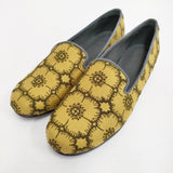mina perhonen 新品 anemone 定価25300円 サイズ39 zzz7933 刺繍 リネン スリッポン マスタード レディース ミナペルホネン【中古】6-0501G♪
