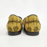 mina perhonen 新品 anemone 定価25300円 サイズ39 zzz7933 刺繍 リネン スリッポン マスタード レディース ミナペルホネン【中古】6-0501G♪
