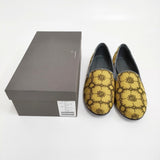 mina perhonen 新品 anemone 定価25300円 サイズ39 zzz7933 刺繍 リネン スリッポン マスタード レディース ミナペルホネン【中古】6-0501G♪