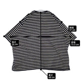 HARVESTY JUMBO TEE STRIPES ジャンボシルエット ボーダー A52205 半袖Ｔシャツ カットソー ブラック ホワイト レディース ハーベスティ【中古】6-0720S∞