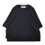 Midi-umi 日本製 コットン ワイド 半袖Ｔシャツ カットソー ブラック レディース ミディウミ【中古】6-0720S∞