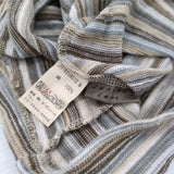 JURGEN LEHL J0182UB515 マルチボーダー 半袖 コットン セーター ニット ベージュ レディース ヨーガンレール【中古】6-0514S♪