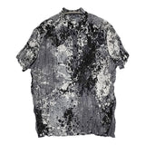ISSEY MIYAKE プリーツ プルオーバー マーブル バンドカラー IM11FJ297 サイズ2 ブラウス シャツ グレー ブラック レディース イッセイミヤケ【中古】6-0514S♪
