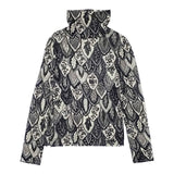 49AV.junko shimada ウール 総柄 ニットソー 長袖Ｔシャツ カットソー ロンＴ ブラック グレー レディース ジュンコシマダ【中古】6-0720M∞