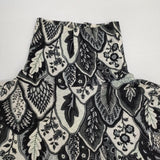 49AV.junko shimada ウール 総柄 ニットソー 長袖Ｔシャツ カットソー ロンＴ ブラック グレー レディース ジュンコシマダ【中古】6-0720M∞