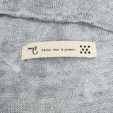 deux c Porte-moi a jamais リネン カーディガン ブルー ホワイト レディース ドゥセー【中古】6-0805M◎