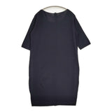 LIVIANA CONTI サイズ44 ニット 五分袖 ワンピース ネイビー レディース リビアナコンティ【中古】6-0514S♪